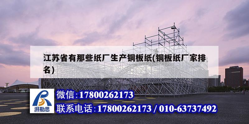 江蘇省有那些紙廠生產銅板紙(銅板紙廠家排名)